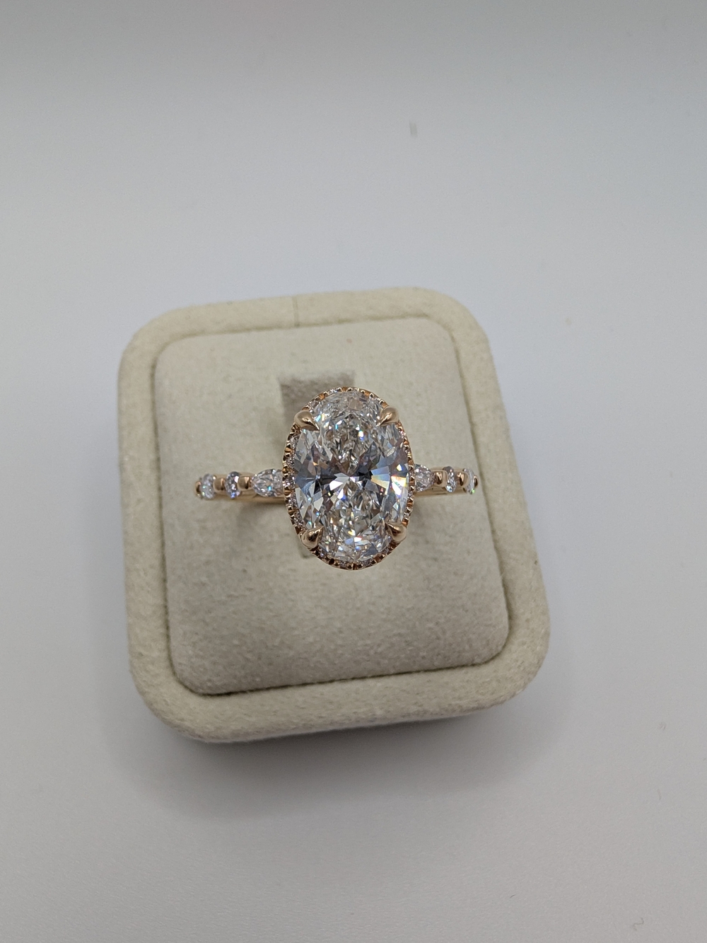 RAAD Jewelers 2.54ct Oval Lab Diamond Engagement Ring 14K Gold IGI Cert